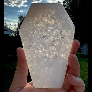 Druzy Agate Coffin Carving